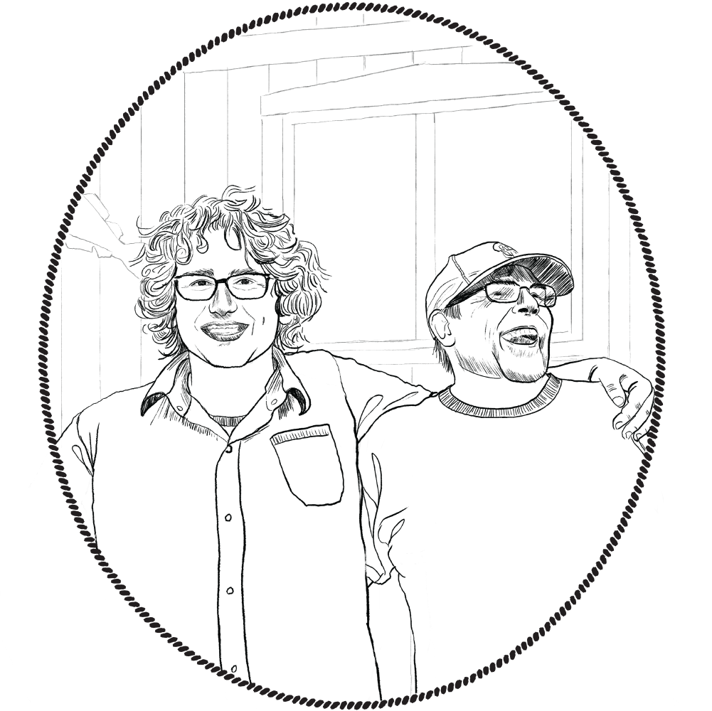 Pencil drawing of Mathew Scaletta & Greg Scaletta