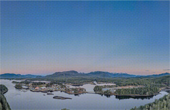 Aerial View of the Village of Klawock, Alaska 